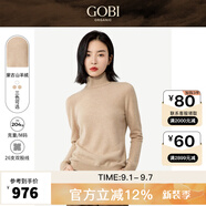 GOBI戈壁高領(lǐng)雙翻領(lǐng)短款寬松毛衣長(zhǎng)袖羊絨衫女士打底山羊絨針織衫 米白色02B XS