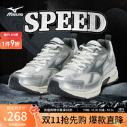 美津濃（MIZUNO）【SPEED】運(yùn)動(dòng)跑步鞋男女星速鞋復(fù)古老爹鞋透氣緩震跑鞋 19/淺灰/銀/深灰 37 (235mm)