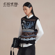 云思木想Ysimo-X國(guó)風(fēng)2025秋季綿羊毛毛衣外搭馬甲針織衫女13826 黑色 XL