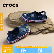crocs卡駱馳洞洞鞋貝雅卡駱班輕便耐磨一腳蹬休閑鞋|205089 深藍/辣椒紅-4CC 40 (250mm)