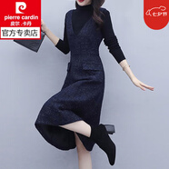 皮爾卡丹女裝毛呢背心連衣裙女裝秋冬季2025年新款大氣馬甲 藏青色 2XL 130-145斤