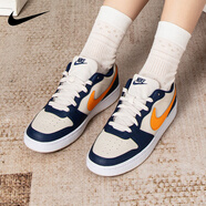 耐克（NIKE）女鞋 2025新款秋季時(shí)尚潮流休閑鞋輕便舒適低幫板鞋子大童鞋 藏青/橙-127 39