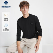 Navigare意大利小帆船男2025秋款圓領(lǐng)長(zhǎng)袖T恤親膚純色內(nèi)搭上衣1135005302