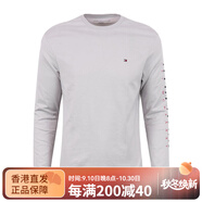 Tommy HilfigerTommyHilfiger時(shí)尚休閑圓領(lǐng)長(zhǎng)袖T恤男款 淺灰色 M