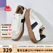 KAPPA卡帕女鞋厚底滑板鞋子女2025秋季新款運動(dòng)休閑鞋軟底德訓鞋小粉鞋 米黃色/黑色 40