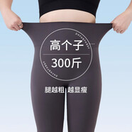 大碼鯊魚(yú)褲外穿高腰收腹提臀不掉檔瑜伽褲外穿女加絨打底褲女秋冬 灰色-加長(cháng) 適合身高170-185cm 6XL 225-240斤