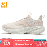 361度女鞋運(yùn)動(dòng)鞋秋季新款361度女常規(guī)跑鞋 白粉/橡皮粉 38