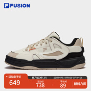 FILA FUSION斐樂潮牌男鞋BANK II專業(yè)滑板鞋運動鞋板鞋 古白色/水泥棕-AC 41