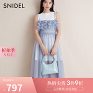 SNIDEL秋冬甜美圓領(lǐng)無袖吊帶薄紗連衣裙兩件套SWCO244056 白色 S （0）