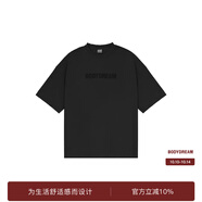 BODYDREAM索羅娜涼感短袖男夏季重磅破洞情侶裝t恤五分袖休閑上衣 黑色（涼感） 2XL