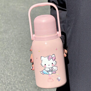 oktp大容量hellokitty保溫杯女316不銹鋼學(xué)生吸管杯便攜高顏值水杯子 粉色1100ML