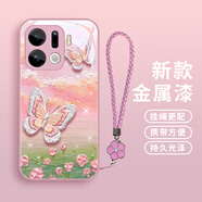 勁國興清新蝴蝶適用oppoFindX9手機殼oppoFindX9Pro玻璃殼保護套情侶可愛(ài)小眾女生防摔文藝金屬漆散熱個(gè) 【L231清新蝴蝶A款少女粉-金屬漆】送S11精美 OPPO Find X9 Pro