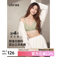 ubras虞書欣同款鉆石紗夾心軟支撐花瓣杯文胸內(nèi)衣女胸罩 背心-月巖色 S