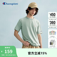 Champion冠軍情侶純棉短袖T恤春夏新款男刺繡小C美式潮牌上衣 淺綠色  S
