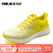 ONEMIX逍遙游pro2.0減震跑步鞋踩屎感運(yùn)動(dòng)鞋情侶休閑網(wǎng)面透氣爽入門跑鞋 青春黃 35