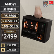 AMD R5 5600/RX7650GRE/6500XT迷你主機(jī)ITX整機(jī)手提DIY電腦組裝機(jī)臺式mini辦公臺式機(jī)AI PC電腦 配置二丨R5 5600/RX6500XT