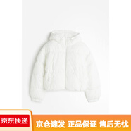 HM女裝棉服秋冬舒適落肩長(zhǎng)袖寬松拉鏈連帽短外套1161622白色L 170_104A