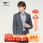 七匹狼西服男秋季條紋商務(wù)休閑西裝男士通勤時(shí)尚百搭單西QA 003(中灰) 44 A