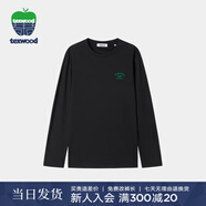 texwood蘋果男士T恤新款中青年男式體恤上衣休閑高級圓領(lǐng)棉t恤衫 黑色 常規(guī) XS (46)