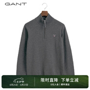 GANT/甘特商場(chǎng)同款男士立領(lǐng)拉鏈羊毛套頭上衣商務(wù)休閑通勤針織衫 90木炭灰 S