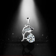 KZD老鳳凰999足銀吊墜女純銀項鏈女墜子單獨四葉草項墜單墜不含鏈 海豚吊墜單吊墜