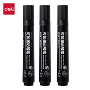 得力（deli）粗頭大容量可加墨記號筆 物流家庭快遞簽字辦公文具馬克筆記號筆 黑 10支/盒 SK300