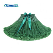 ZKHE現(xiàn)代舞加長(zhǎng)半身裙一路花開舞蹈服女團(tuán)演出服青春活力啦啦操蓬蓬裙 墨綠+同顏色頭飾 M 均碼(裙長(zhǎng)55C)