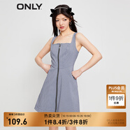 ONLY時(shí)尚百搭短款A(yù)字吊帶雪紡連衣裙女|123207028 H31尤琪藍(lán)白格 XS 155/76A