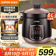 蘇泊爾（SUPOR）電燉鍋 電燉盅 家用6L煲湯鍋煮粥燕窩燉盅多功能鍋快燉砂鍋燉湯鍋專(zhuān)柜同款 DG60YC13