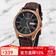 卡西歐（CASIO）手表男 商務(wù)休閑簡約 指針 防水石英男表學(xué)生表考試表 MTP-1384L-1A