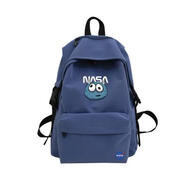 鹿色美國潮牌NASA聯(lián)名雙肩揹包女高中學(xué)生書(shū)包初中休閑大容量男大學(xué)生 怪物 - 藍色大號8284#
