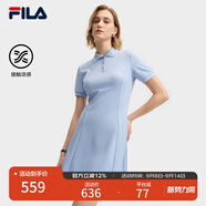 FILA 韓素希同款|斐樂官方女裝連衣裙2025夏季新款時尚防曬涼感裙子 布倫那藍(lán)-LB L 170/88A/L