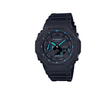 卡西歐（CASIO）手表G-SHOCK學生運動防水防震黑金武士大表盤石英情侶表 男友禮物 極光藍 GA-2100-1A2