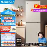 格力晶弘冰箱風(fēng)冷無(wú)霜 電腦控溫 低噪音 離子凈味 家用中小型節能保鮮雙門(mén)開(kāi)電冰箱 （198升）BCD-198WEC/時(shí)代金