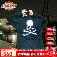 dickies X Mastermind JAPAN 聯(lián)名衛(wèi)衣 復(fù)古美式寬松長袖T恤男 DK0A8D83 黑色 M