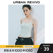 UR2025秋季新款女裝時(shí)尚基礎(chǔ)休閑百搭修身吊帶背心UYB450007 淡藍(lán) S