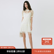 moussy 秋季女裝新款微透歐根紗優(yōu)雅名媛襯衫連衣裙028GSG30-0190 013象牙色 S 00001