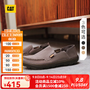 CAT卡特休閑皮鞋男鞋25新品一腳蹬薄皮輕量涼爽舒適通勤船鞋 深灰色 41