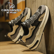 卡丹路（CARDANRO）卡丹路意大利男鞋秋季覆古休閑運動(dòng)鞋爸爸男士皮面增高阿甘老爹鞋 黑色 39