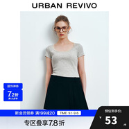 UR2024秋季新款女裝少女感蕾絲花邊顯瘦正肩短袖T恤UYY440030