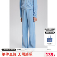 ELLE KIDS童裝 戴帽天鵝絨秋季女童休閑套燙鉆開(kāi)衫外套/長(cháng)褲可選 藍色-長(cháng)褲 120 （110/120）