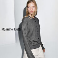 Massimo Dutti秋季新品2025女裝 都市簡(jiǎn)約通勤風(fēng)高領(lǐng)針織開(kāi)襟衫 05670582 灰色 XS (CN 165/84A)