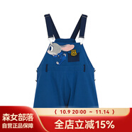 森女部落原創(chuàng)瘋狂動物城學生休閑背帶短褲萌趣風穿搭2023新款 藍色（單件） M