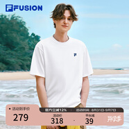 FILA FUSION斐樂潮牌多彩休閑短袖T恤夏季寬松純棉防曬涼感情侶上衣 標(biāo)準(zhǔn)白-WT（25年升級版） S /165/88A