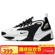 耐克NIKE休閑鞋女老爹鞋緩震ZOOM 2K休閑鞋AO0354-100白黑36
