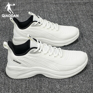 中國喬丹運動(dòng)鞋男鞋防水皮面跑步鞋男款休閑2025秋季新款男士減震跑鞋 象牙色/黑色（皮面） 45