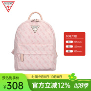 GUESS時(shí)尚百搭女包通勤休閑書(shū)包粉色背包簡(jiǎn)約精致印花雙肩包七夕禮物 粉色印花