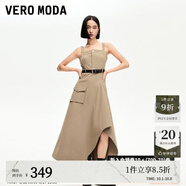 VEROMODA連衣裙秋新街頭風(fēng)工裝不規則大裙擺吊帶長(cháng)裙3361025 墨微棕色 160/80A/S