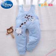 迪士尼（Disney）童裝背帶褲嬰兒春款褲子男寶加厚棉褲春春秋季加絨開檔不勒肚子男 H820藍(lán)色【溫暖舒適】 100 ：2-3歲寶寶