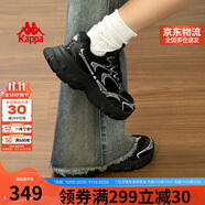 卡帕（Kappa）女鞋秋季網(wǎng)面運動(dòng)鞋子女款網(wǎng)鞋增高老爹鞋休閑跑步鞋 黑色 37